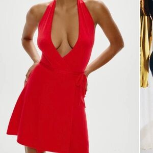 Frankies Bikinis Red Halter Women's Red Dress